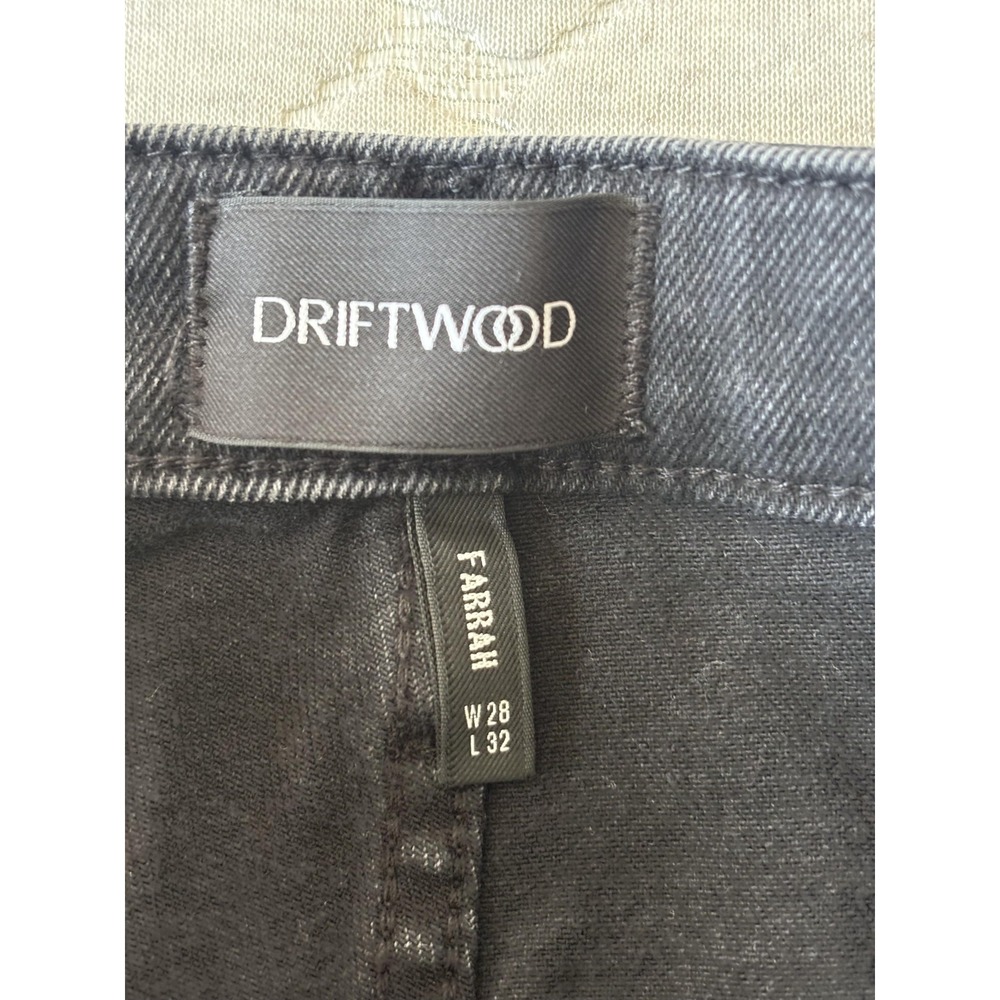 Driftwood Farrah Jeans Womens 28 Black Flare Floral Embroidered Denim Boho - Picture 3 of 7